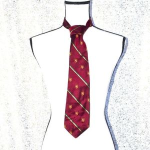 Preowned Abraham and Straus Men's Tie 100% Silk, Necktie, red, green & yellow.